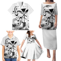 Japan And Hawaii Family Matching Puletasi and Hawaiian Shirt Sakura Koi Fish Hawaiian Lei Kanaka - Wonder Print Shop