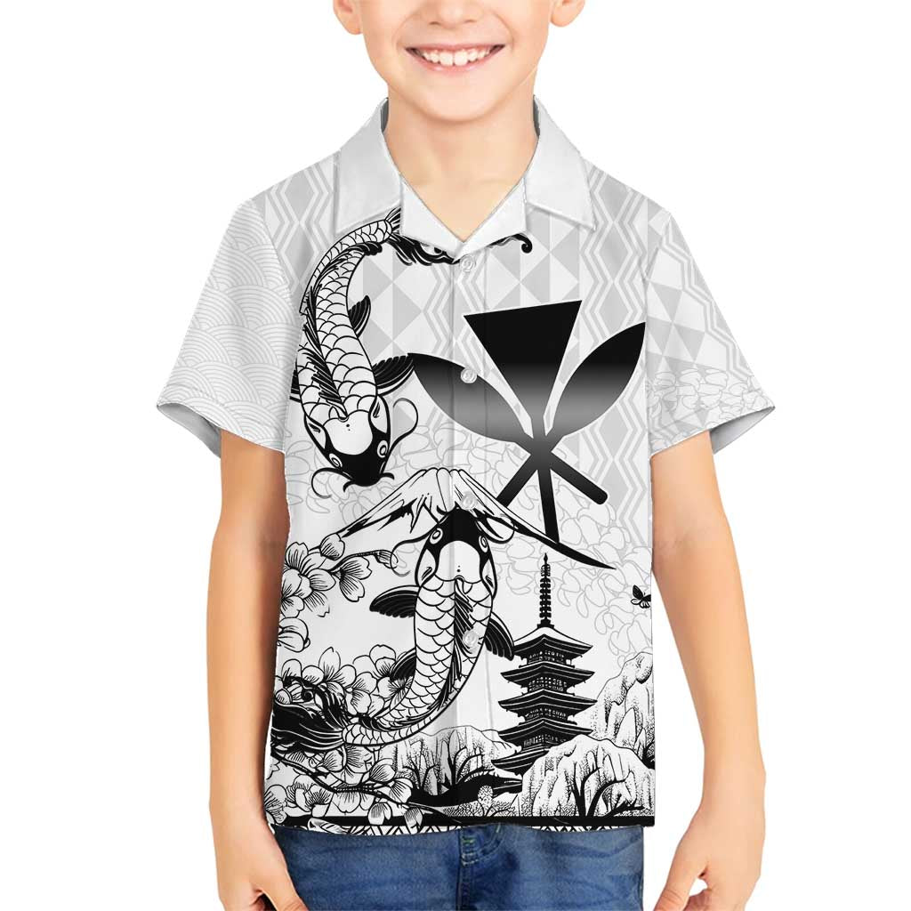 Japan And Hawaii Family Matching Puletasi and Hawaiian Shirt Sakura Koi Fish Hawaiian Lei Kanaka - Wonder Print Shop