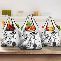 Japan And Hawaii Grocery Bag Sakura Koi Fish Hawaiian Lei Kanaka - Wonder Print Shop