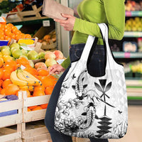 Japan And Hawaii Grocery Bag Sakura Koi Fish Hawaiian Lei Kanaka - Wonder Print Shop