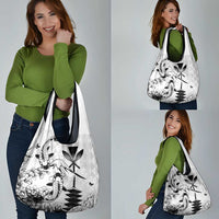 Japan And Hawaii Grocery Bag Sakura Koi Fish Hawaiian Lei Kanaka - Wonder Print Shop