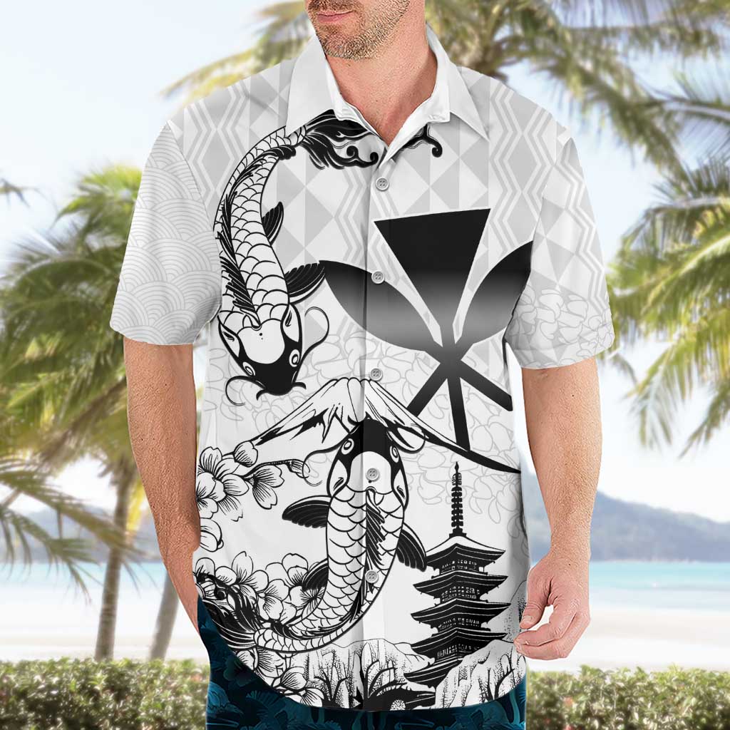 Japan And Hawaii Hawaiian Shirt Sakura Koi Fish Hawaiian Lei Kanaka - Wonder Print Shop