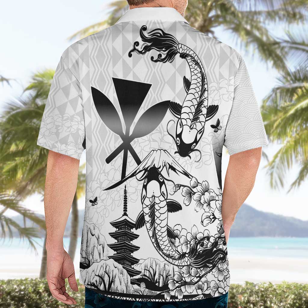 Japan And Hawaii Hawaiian Shirt Sakura Koi Fish Hawaiian Lei Kanaka - Wonder Print Shop