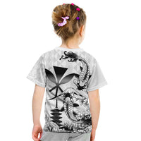 Japan And Hawaii Kid T Shirt Sakura Koi Fish Hawaiian Lei Kanaka - Wonder Print Shop