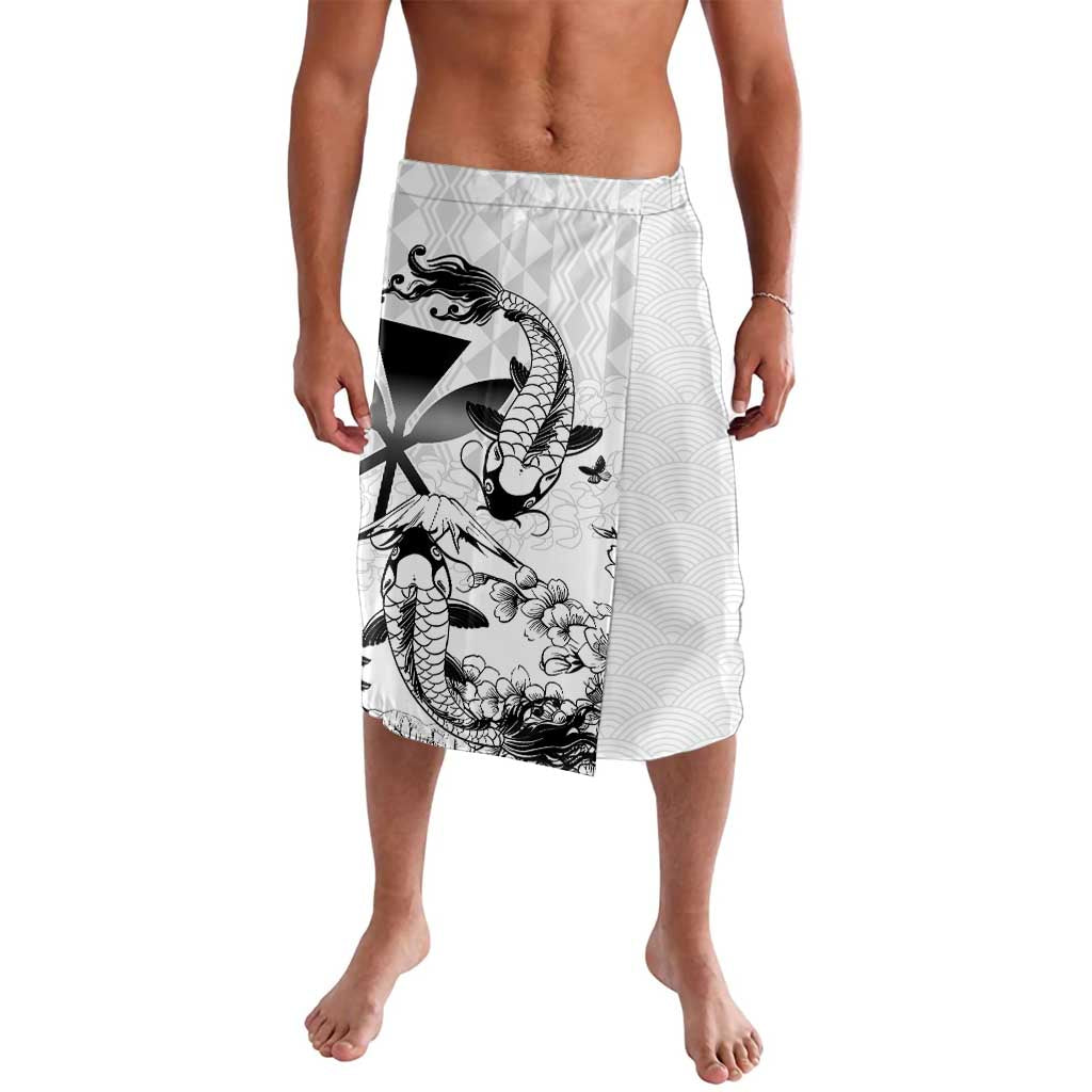 Japan And Hawaii Lavalava Sakura Koi Fish Hawaiian Lei Kanaka - Wonder Print Shop