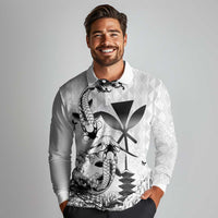 Japan And Hawaii Long Sleeve Polo Shirt Sakura Koi Fish Hawaiian Lei Kanaka - Wonder Print Shop