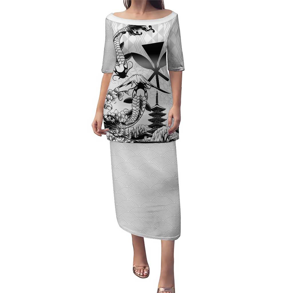 Japan And Hawaii Puletasi Sakura Koi Fish Hawaiian Lei Kanaka - Wonder Print Shop