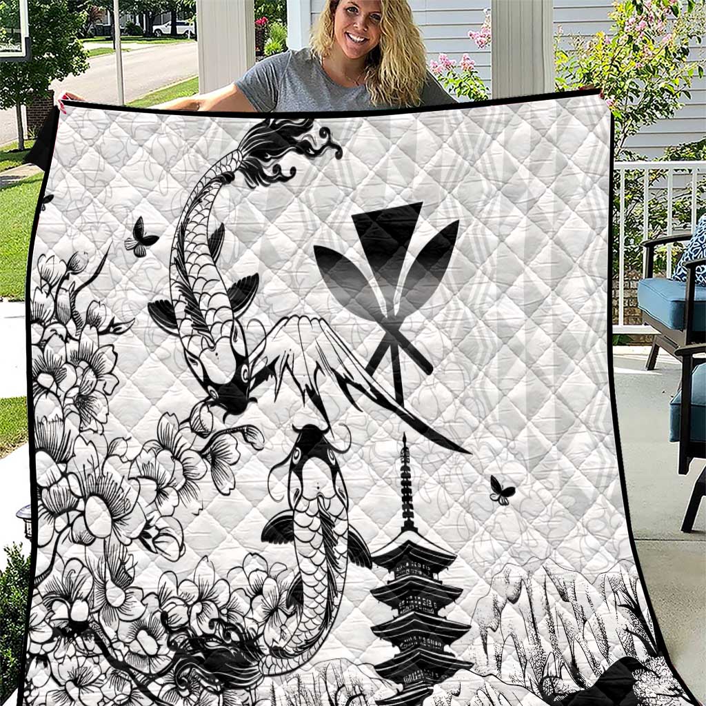 Japan And Hawaii Quilt Sakura Koi Fish Hawaiian Lei Kanaka - Wonder Print Shop