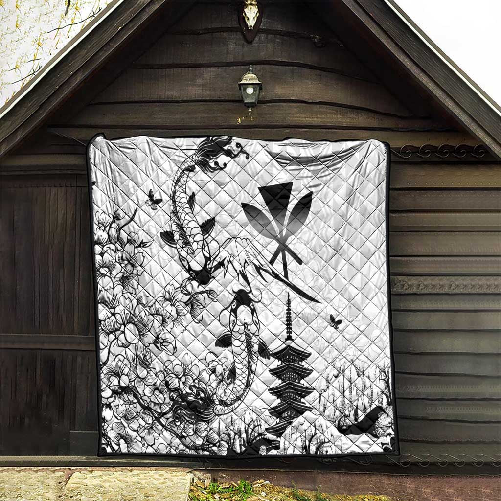 Japan And Hawaii Quilt Sakura Koi Fish Hawaiian Lei Kanaka - Wonder Print Shop
