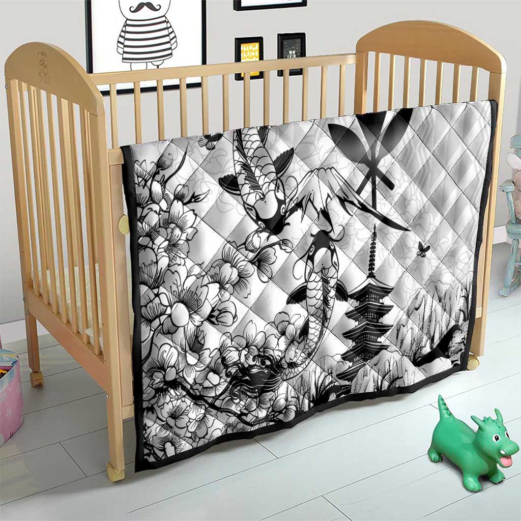 Japan And Hawaii Quilt Sakura Koi Fish Hawaiian Lei Kanaka - Wonder Print Shop