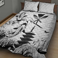 Japan And Hawaii Quilt Bed Set Sakura Koi Fish Hawaiian Lei Kanaka - Wonder Print Shop