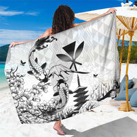 Japan And Hawaii Sarong Sakura Koi Fish Hawaiian Lei Kanaka - Wonder Print Shop