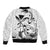 Japan And Hawaii Sleeve Zip Bomber Jacket Sakura Koi Fish Hawaiian Lei Kanaka - Wonder Print Shop