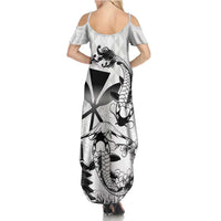 Japan And Hawaii Summer Maxi Dress Sakura Koi Fish Hawaiian Lei Kanaka - Wonder Print Shop