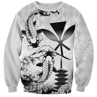 Japan And Hawaii Sweatshirt Sakura Koi Fish Hawaiian Lei Kanaka - Wonder Print Shop