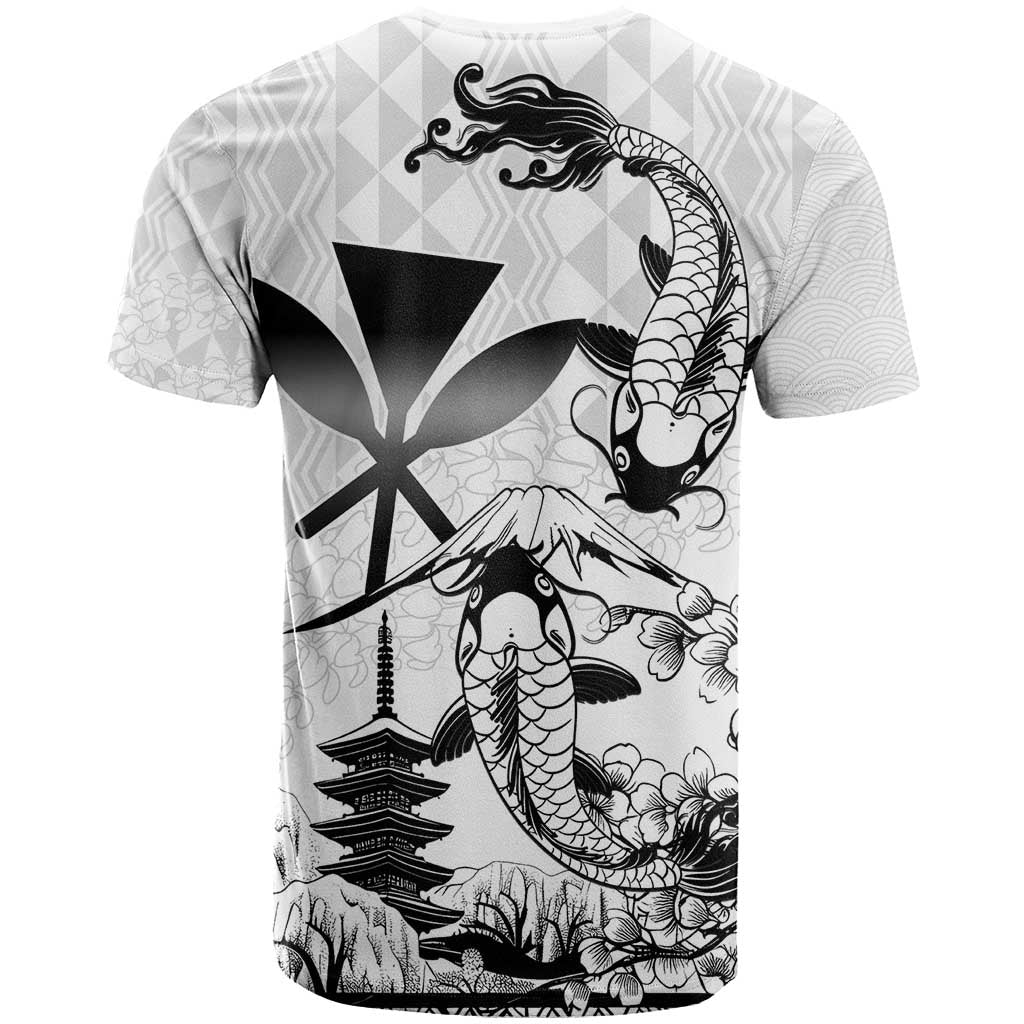 Japan And Hawaii T Shirt Sakura Koi Fish Hawaiian Lei Kanaka - Wonder Print Shop