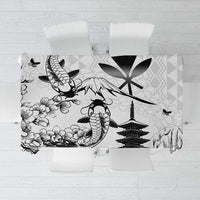 Japan And Hawaii Tablecloth Sakura Koi Fish Hawaiian Lei Kanaka - Wonder Print Shop