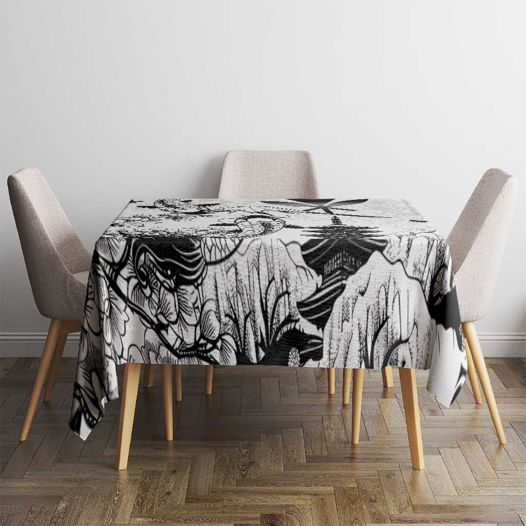 Japan And Hawaii Tablecloth Sakura Koi Fish Hawaiian Lei Kanaka - Wonder Print Shop
