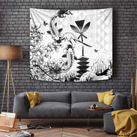 Japan And Hawaii Tapestry Sakura Koi Fish Hawaiian Lei Kanaka - Wonder Print Shop