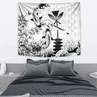 Japan And Hawaii Tapestry Sakura Koi Fish Hawaiian Lei Kanaka - Wonder Print Shop