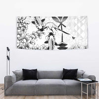 Japan And Hawaii Tapestry Sakura Koi Fish Hawaiian Lei Kanaka - Wonder Print Shop