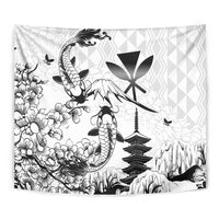 Japan And Hawaii Tapestry Sakura Koi Fish Hawaiian Lei Kanaka - Wonder Print Shop