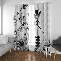 Japan And Hawaii Window Curtain Sakura Koi Fish Hawaiian Lei Kanaka - Wonder Print Shop