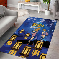 Japan Obon Festival Area Rug Sakura Lanterns With Bon Dance - Wonder Print Shop