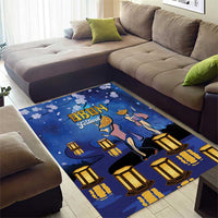 Japan Obon Festival Area Rug Sakura Lanterns With Bon Dance - Wonder Print Shop