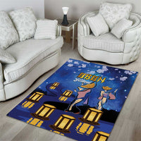 Japan Obon Festival Area Rug Sakura Lanterns With Bon Dance - Wonder Print Shop