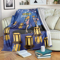Japan Obon Festival Blanket Sakura Lanterns With Bon Dance - Wonder Print Shop