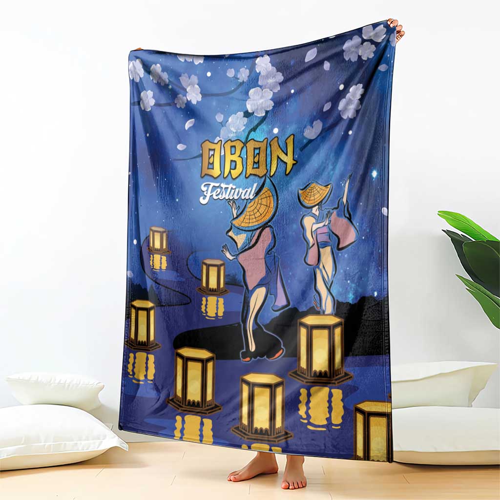 Japan Obon Festival Blanket Sakura Lanterns With Bon Dance - Wonder Print Shop