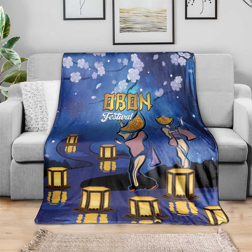Japan Obon Festival Blanket Sakura Lanterns With Bon Dance - Wonder Print Shop