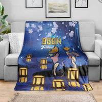 Japan Obon Festival Blanket Sakura Lanterns With Bon Dance - Wonder Print Shop