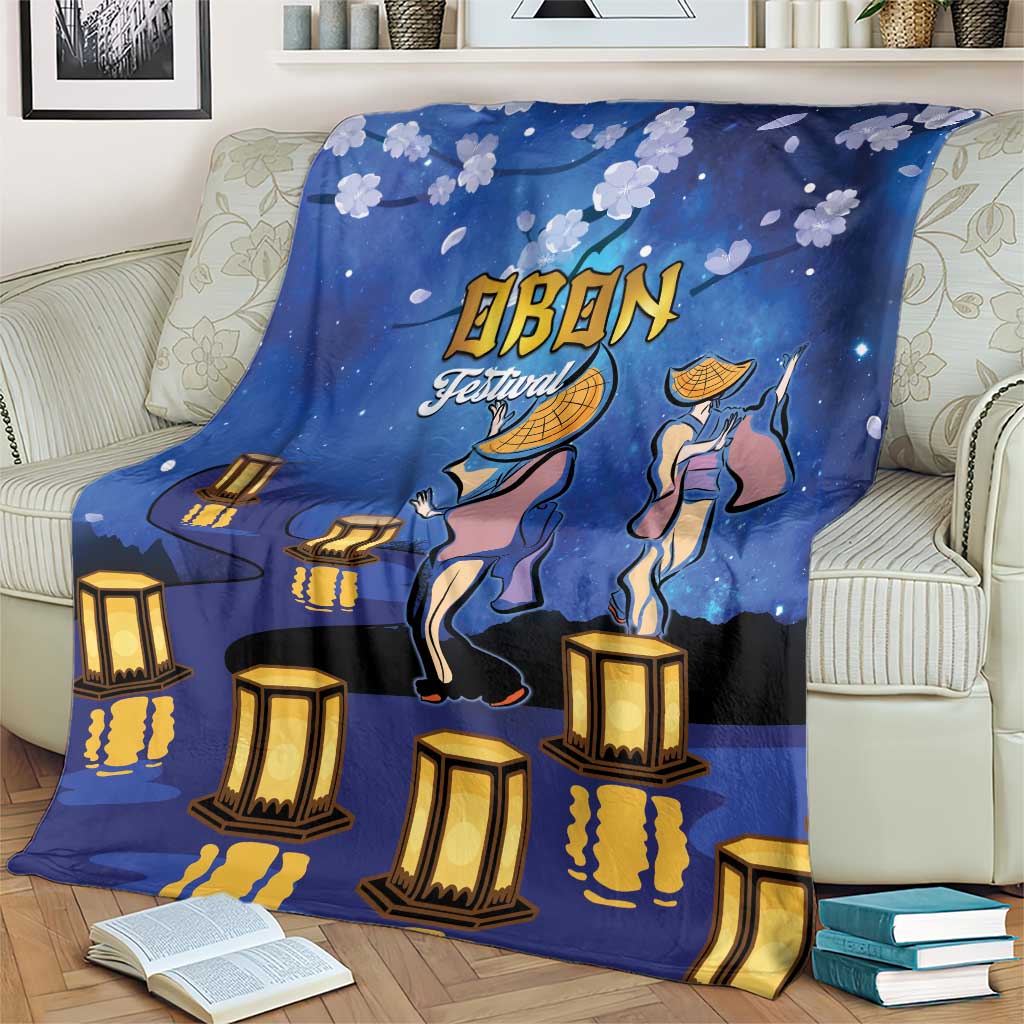 Japan Obon Festival Blanket Sakura Lanterns With Bon Dance - Wonder Print Shop