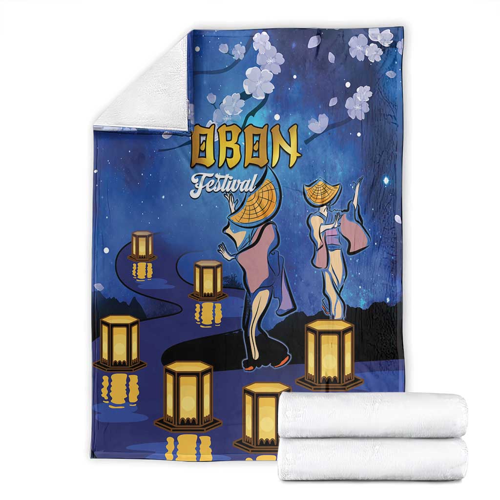 Japan Obon Festival Blanket Sakura Lanterns With Bon Dance - Wonder Print Shop