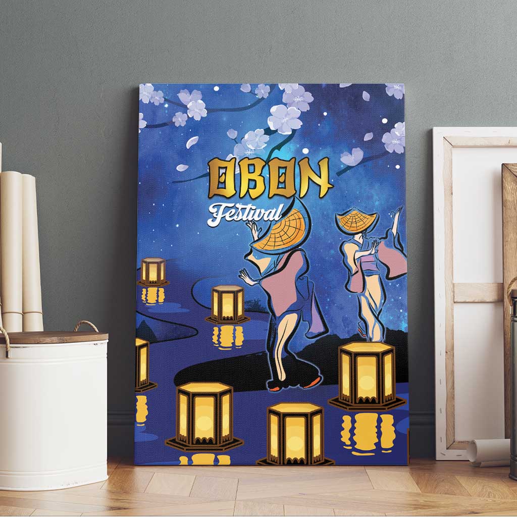 Japan Obon Festival Canvas Wall Art Sakura Lanterns With Bon Dance - Wonder Print Shop
