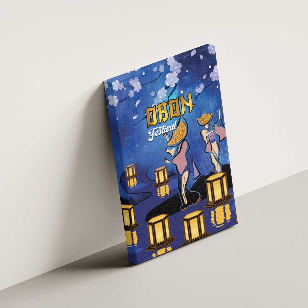 Japan Obon Festival Canvas Wall Art Sakura Lanterns With Bon Dance - Wonder Print Shop