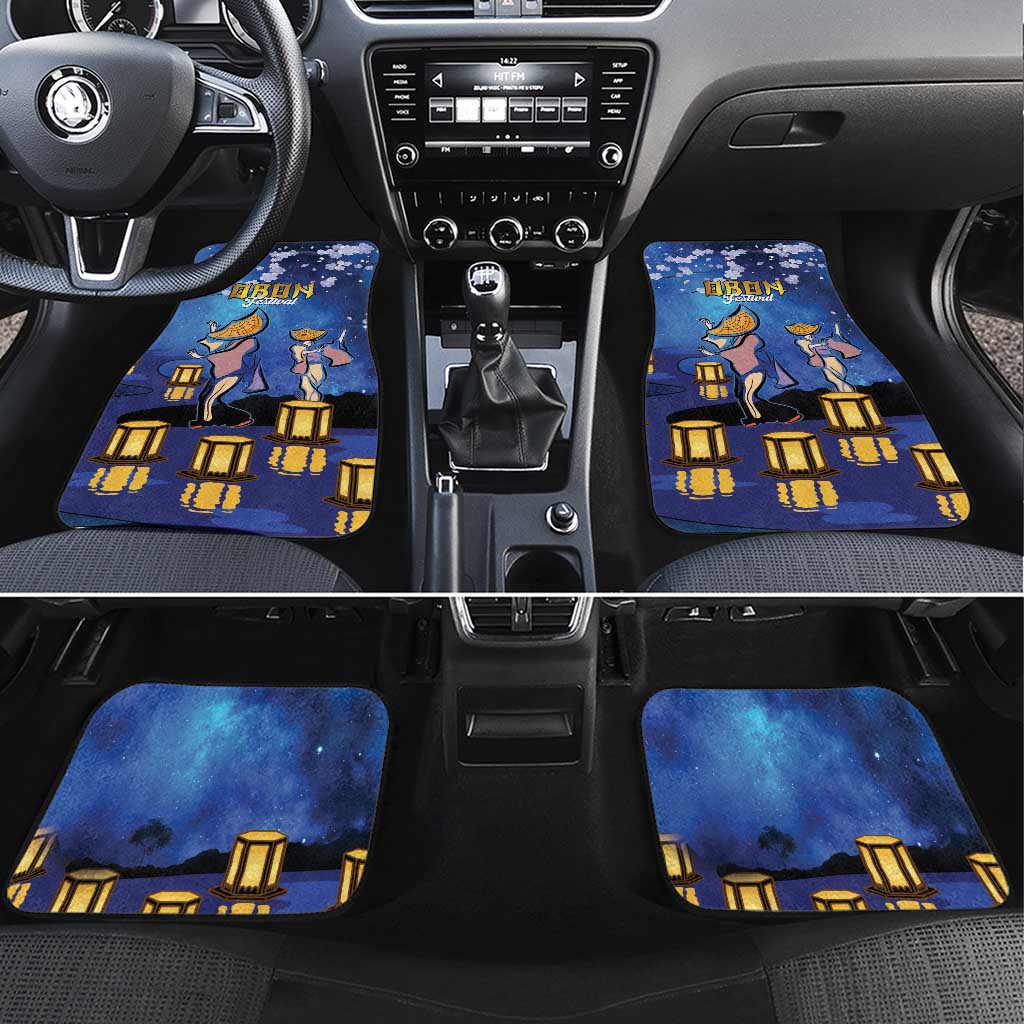 Japan Obon Festival Car Mats Sakura Lanterns With Bon Dance - Wonder Print Shop