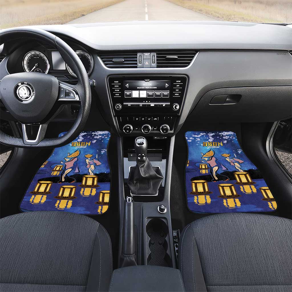 Japan Obon Festival Car Mats Sakura Lanterns With Bon Dance - Wonder Print Shop