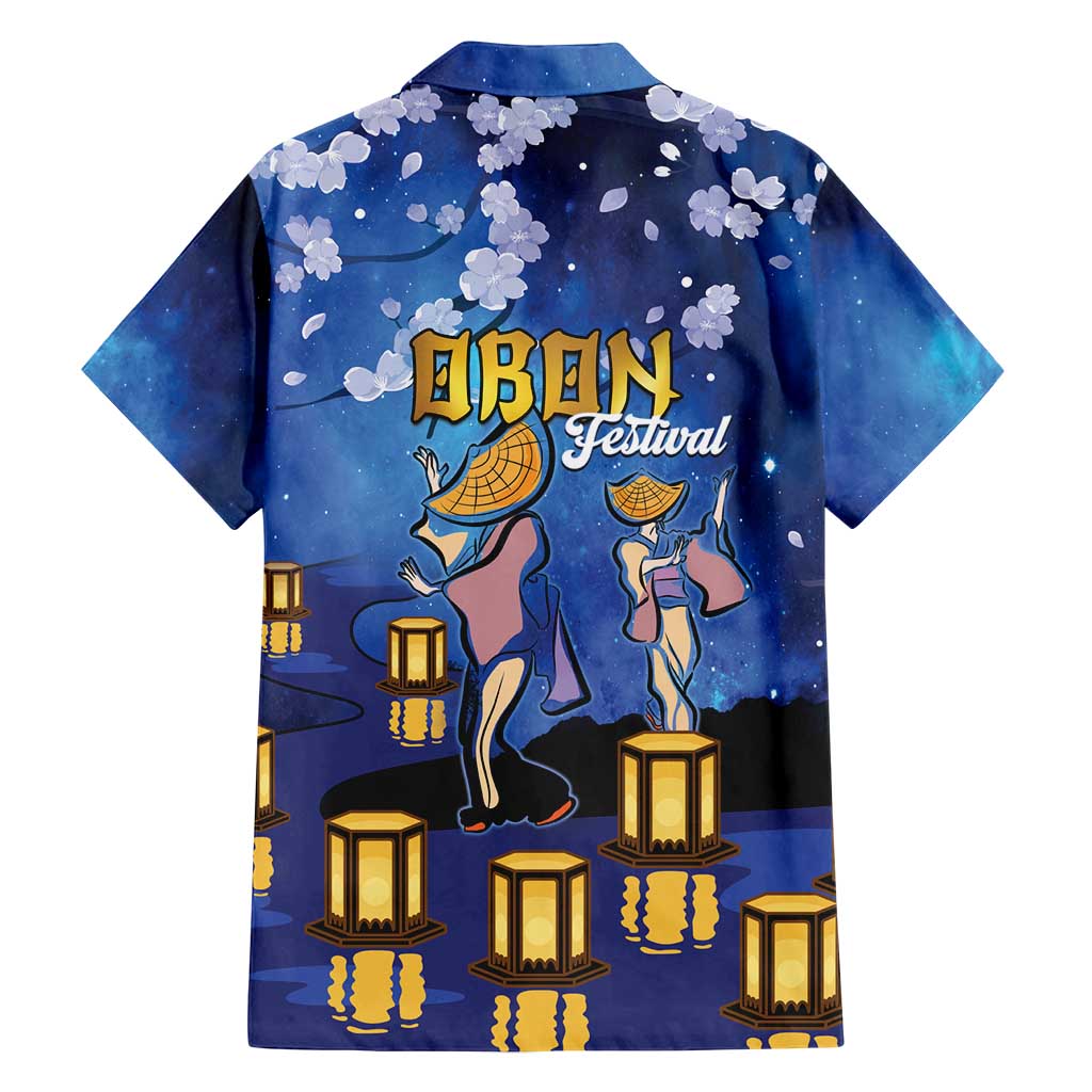 Japan Obon Festival Family Matching Long Sleeve Bodycon Dress and Hawaiian Shirt Sakura Lanterns With Bon Dance - Wonder Print Shop