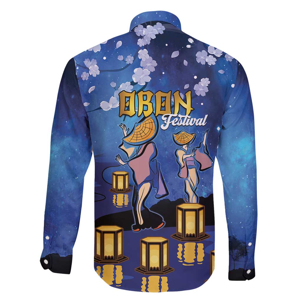 Japan Obon Festival Family Matching Mermaid Dress and Hawaiian Shirt Sakura Lanterns With Bon Dance - Wonder Print Shop