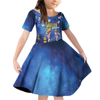 Japan Obon Festival Family Matching Off Shoulder Short Dress and Hawaiian Shirt Sakura Lanterns With Bon Dance - Wonder Print Shop