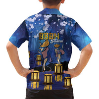 Japan Obon Festival Family Matching Short Sleeve Bodycon Dress and Hawaiian Shirt Sakura Lanterns With Bon Dance - Wonder Print Shop