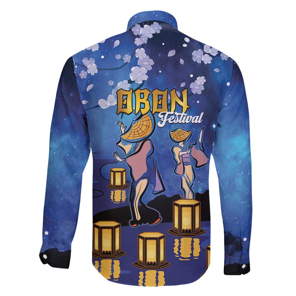 Japan Obon Festival Family Matching Short Sleeve Bodycon Dress and Hawaiian Shirt Sakura Lanterns With Bon Dance - Wonder Print Shop