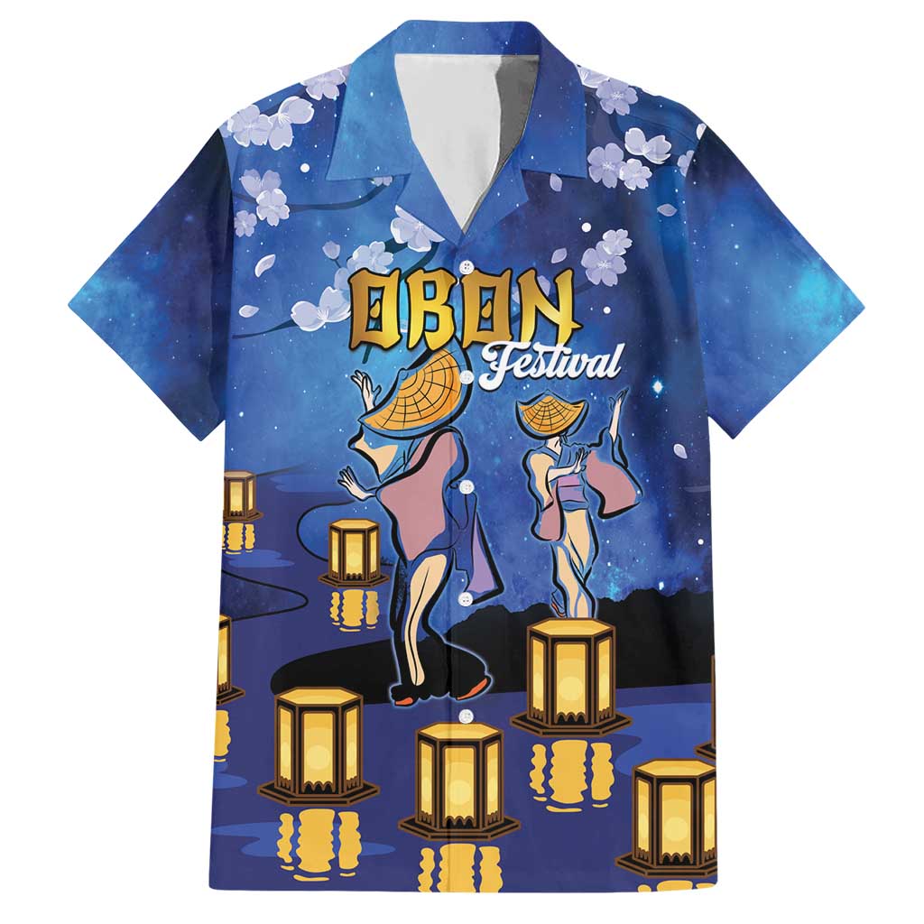 Japan Obon Festival Hawaiian Shirt Sakura Lanterns With Bon Dance - Wonder Print Shop