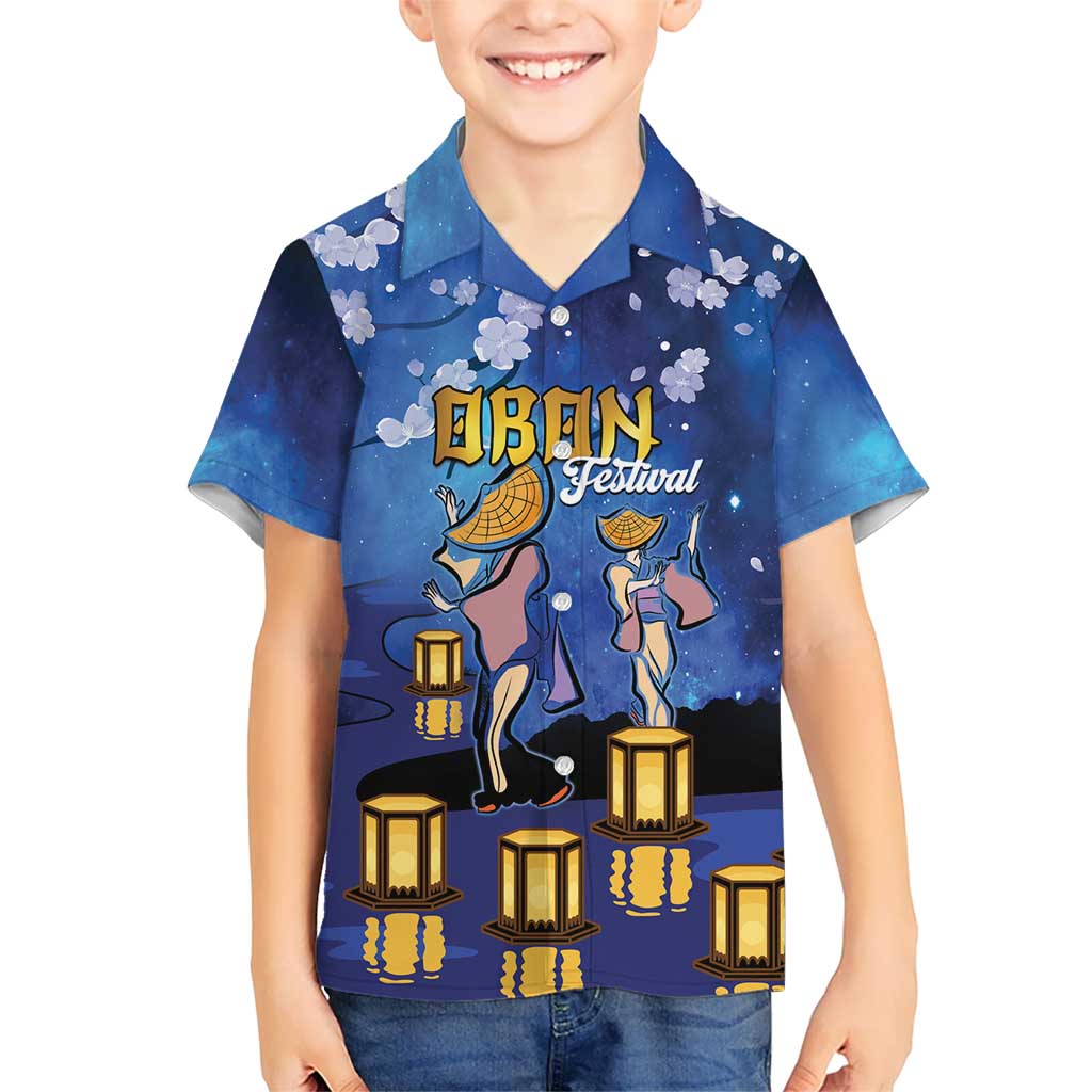 Japan Obon Festival Hawaiian Shirt Sakura Lanterns With Bon Dance - Wonder Print Shop