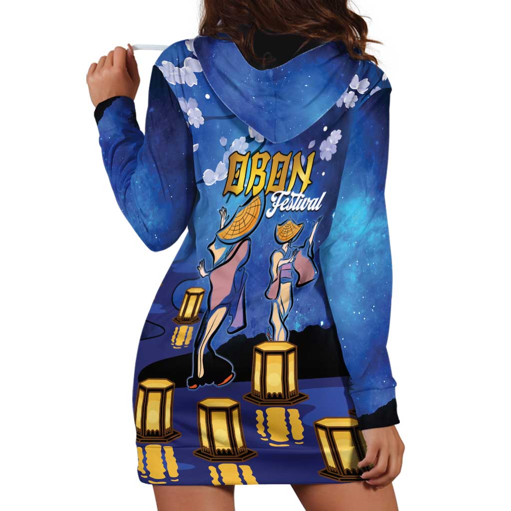 Japan Obon Festival Hoodie Dress Sakura Lanterns With Bon Dance - Wonder Print Shop