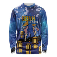 Japan Obon Festival Long Sleeve Shirt Sakura Lanterns With Bon Dance - Wonder Print Shop