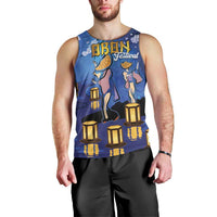 Japan Obon Festival Men Tank Top Sakura Lanterns With Bon Dance - Wonder Print Shop
